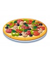 Pizza aux poivrons frais avec saucisse